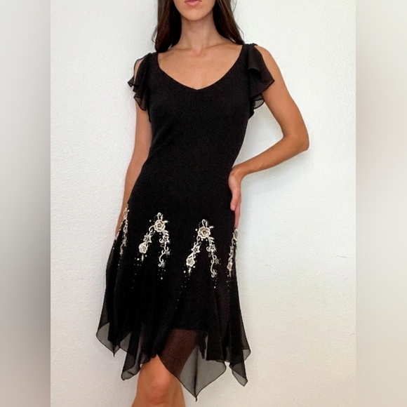 Scarlett Dresses & Skirts - Y2K Scarlett Chiffon Beaded Midi Dress